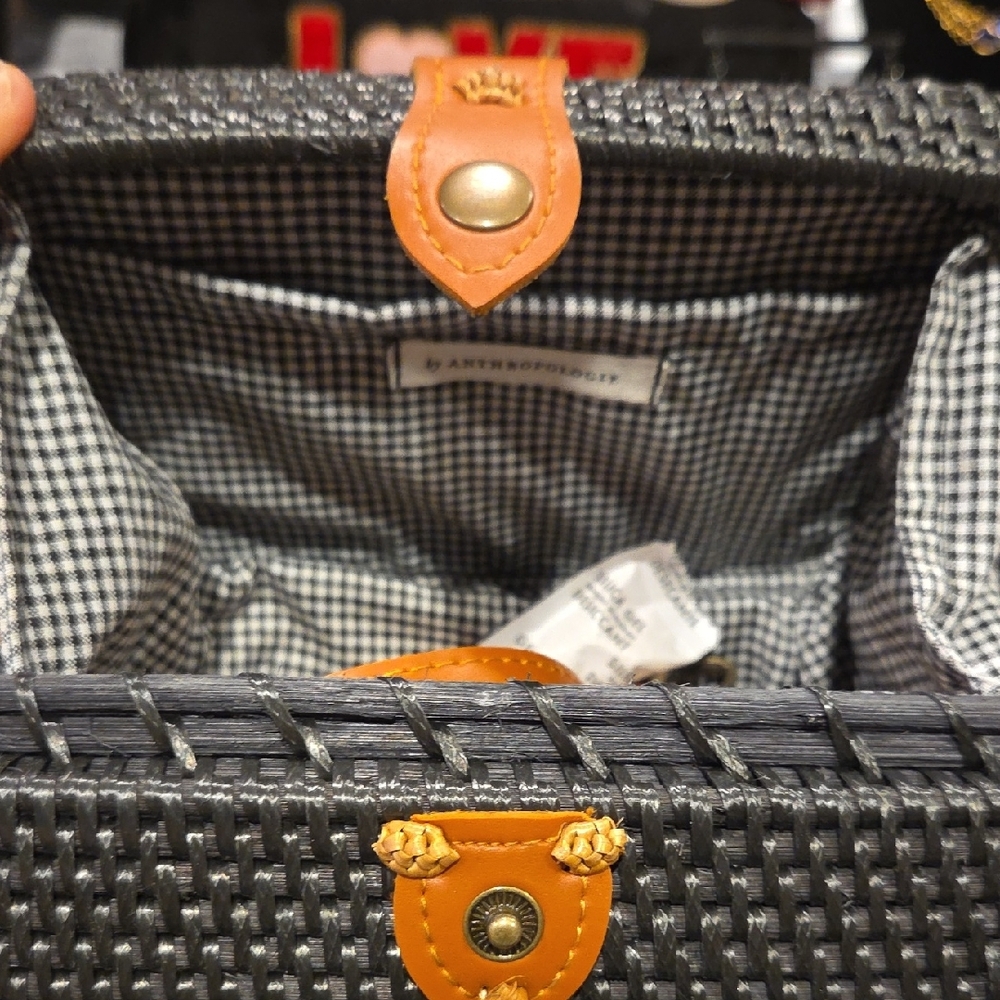 Anthropologie Black and Brown Woven Mini Bag - Picture 2 of 7